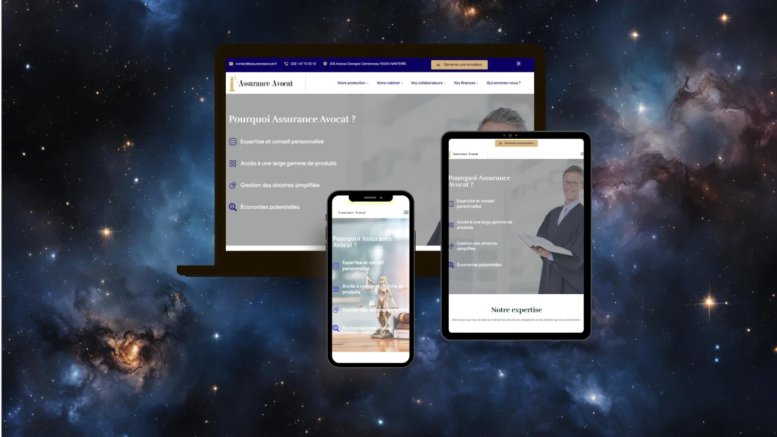 Site réalisé pour Assurance Avocat